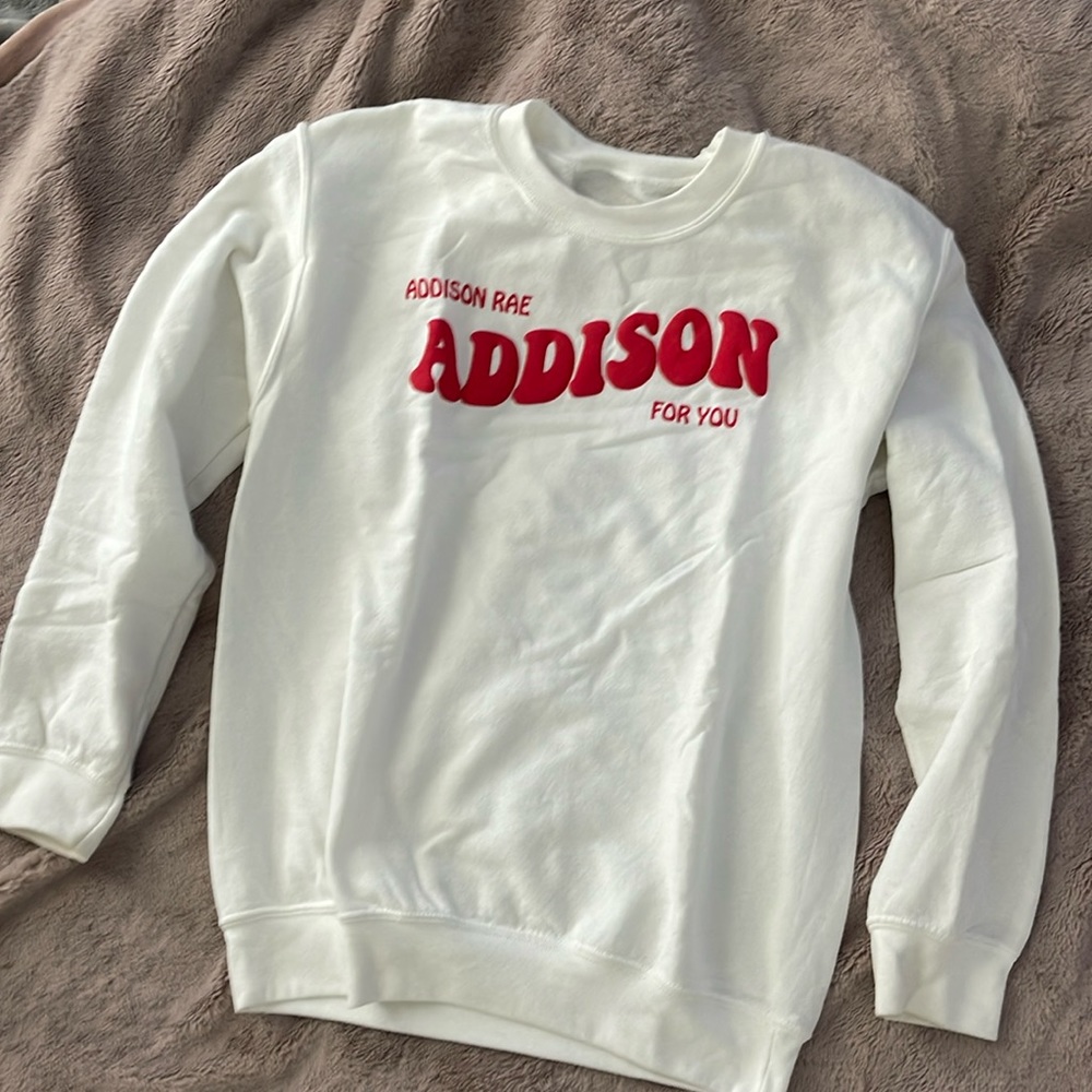 Addison Rae Addison for You white/red crewneck sweatshirt sz S